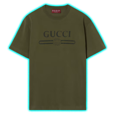Cotton jersey T-shirt with Gucci print