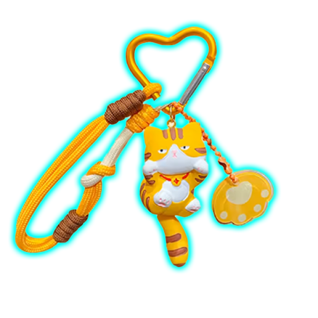 Cute Tail Wagging Cat Keychain