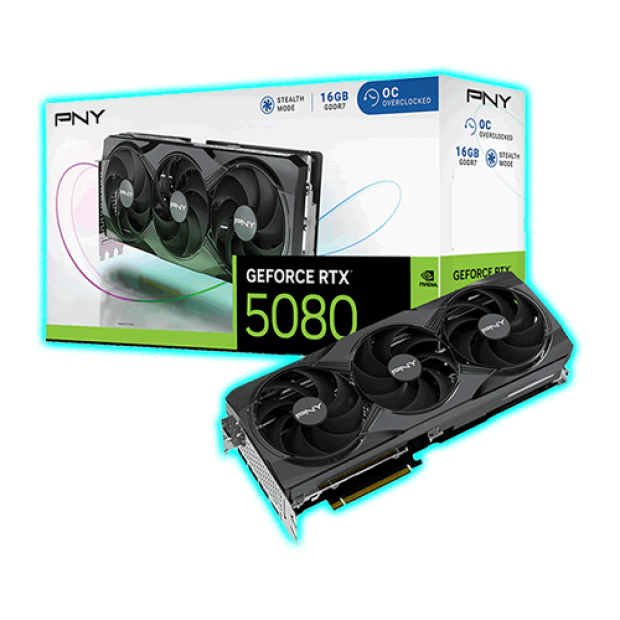 PNY GeForce RTX 5080 Triple Fan 16G OC Graphics Card