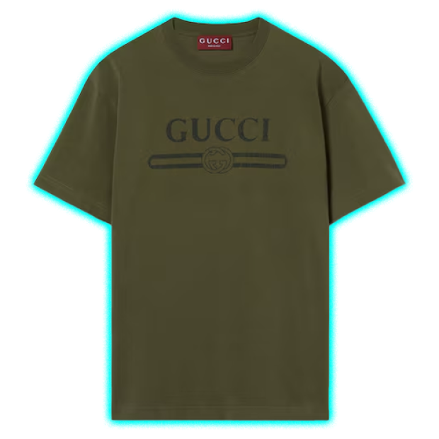 Cotton jersey T-shirt with Gucci print