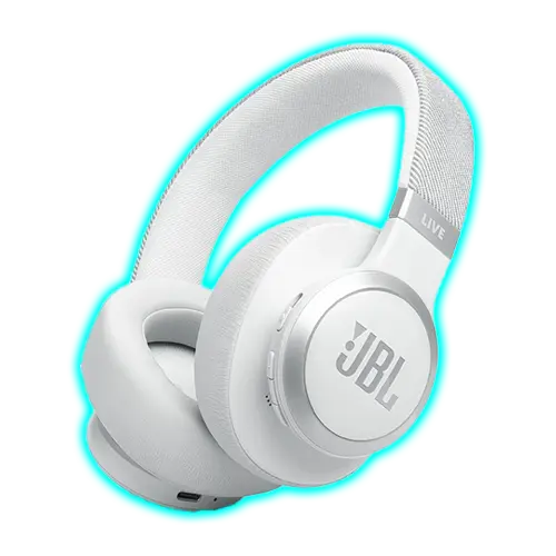 JBL Live 770NC Wireless True Adaptive Noise Cancelling Over-Ear Headphones (White)