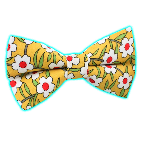 Cuban Marigold Floral Bow Tie