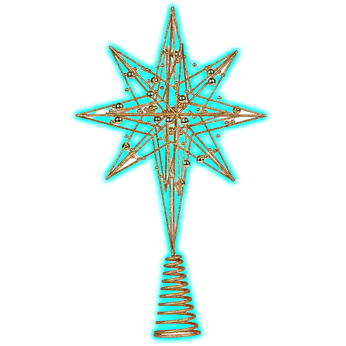 Gold Metal Star Christmas Tree Topper
