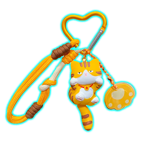 Cute Tail Wagging Cat Keychain
