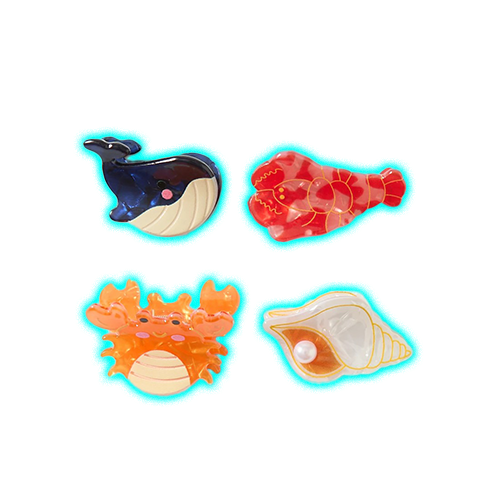 4 Pack Novelty Ocean Claw Hair Clips