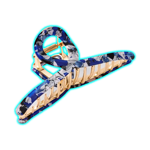 Blue Rectangle Claw Hair Clip