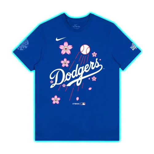 Nike x Takashi Murakami MLB Tokyo Series 2025 Dodgers Script S/S Tee Blue