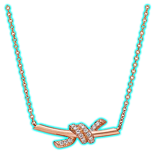 Tiffany Knot Small Pendant in Rose Gold with Diamonds