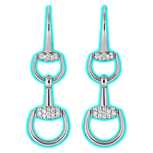 Gucci Horsebit 18k drop diamond earrings