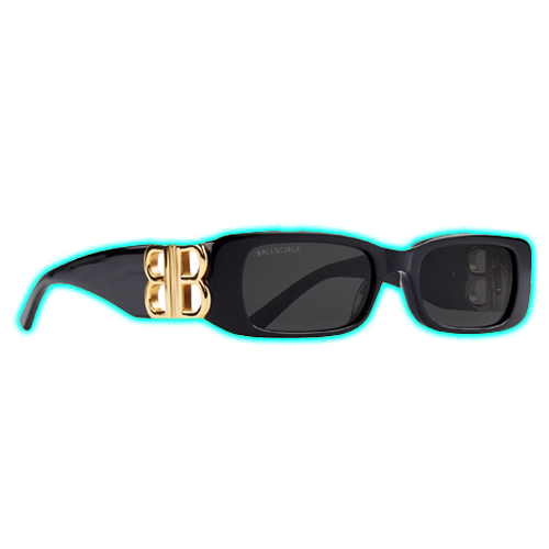 Balenciaga Dynasty Rectangle Sunglasses In Black