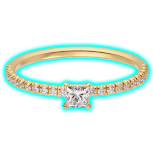 CATIER ETINCELLE DE CARTIER RING, PRINCESS-CUT DIAMOND, PAVED