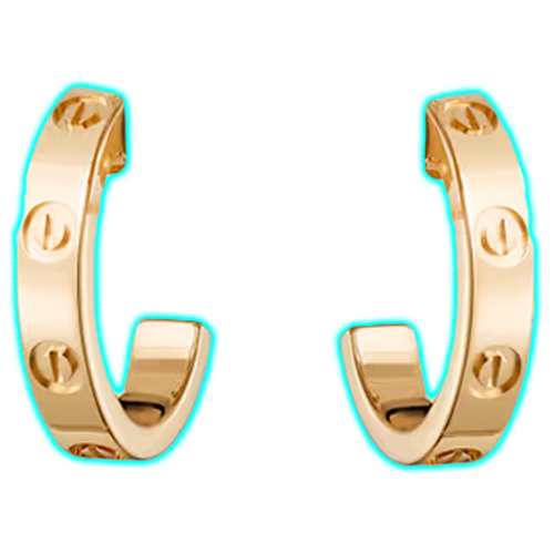 CATIER LOVE HOOP EARRINGS, SMALL MODEL