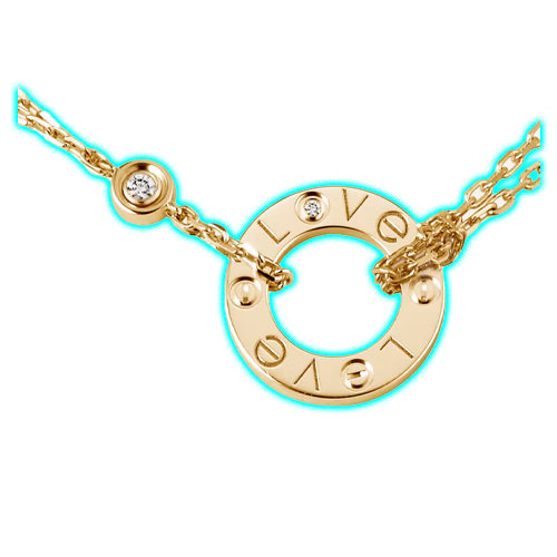 CATIER LOVE NECKLACE, 2 DIAMONDS