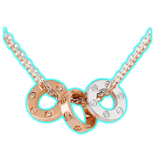 CATIER LOVE NECKLACE, 6 DIAMONDS