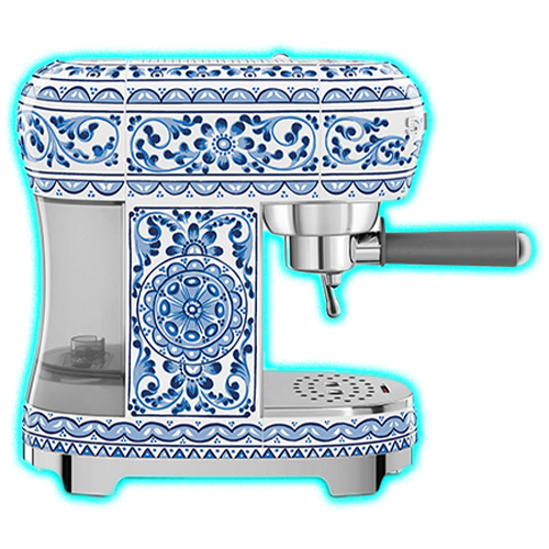 Smeg x Dolce&Gabbana 50's Style Manual Coffee Machine Blu Mediterraneo