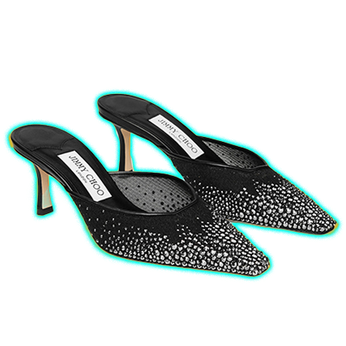 Jimmy Choo Black Vivi 65 Mules