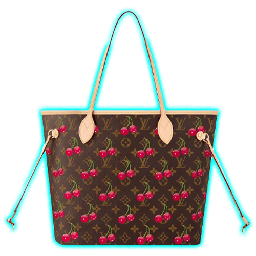 Louis Vuitton x Takashi Murakami Cherry Neverfull MM Brown Monogram