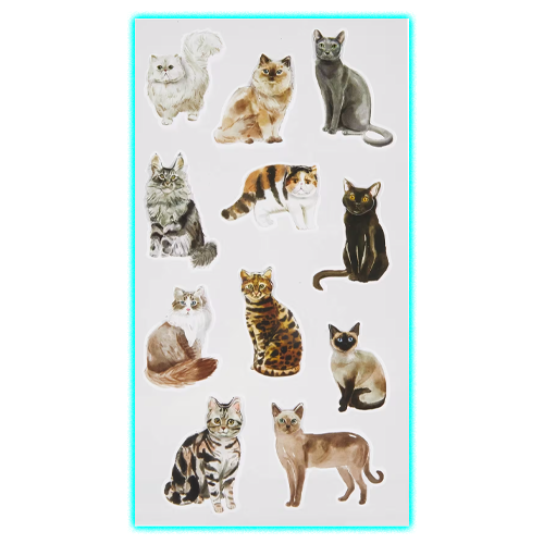 3D Stickers Sheet - Cats