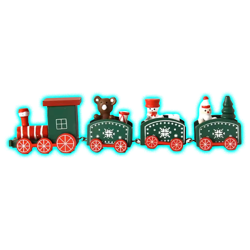 Christmas Wood Train Decoration