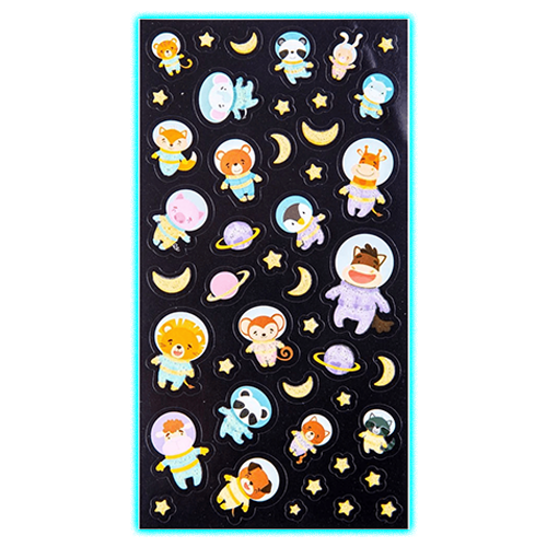 Learning Can Be Fun Cosmic Critters Glow in the Dark Stickers