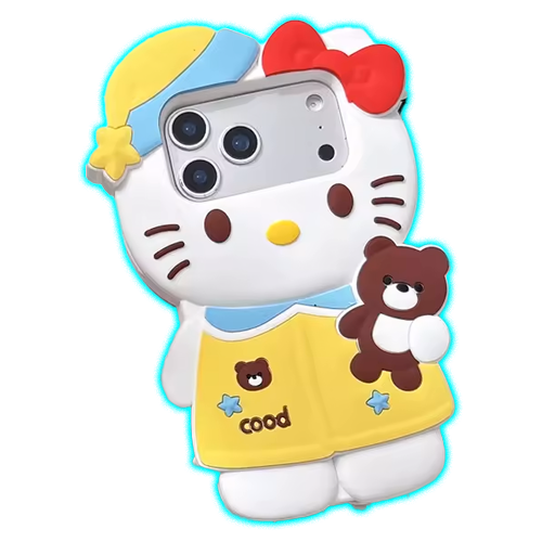Cute Cartoon Sanrio Hello Kitty 3D Stereoscopic Christmas Hat Phone Case For iPhone 17