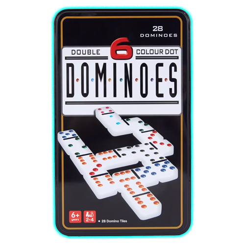28 Piece Double 6 Colour Dot Dominoes Game
