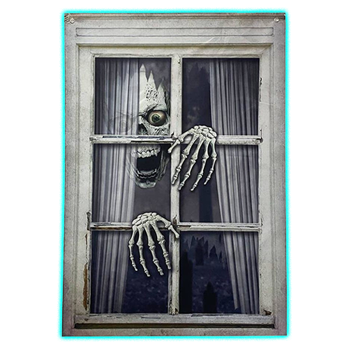 Scary Skeleton 80x120cm Fake Window Halloween Decoration
