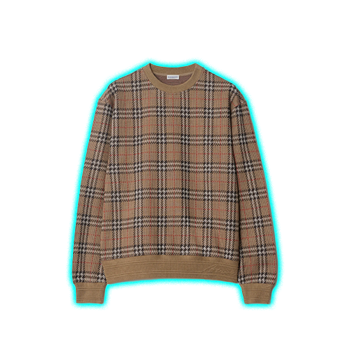 Burberry Check Cotton Blend Sweater