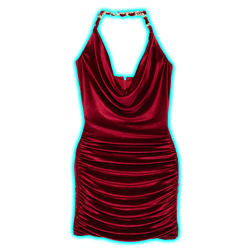 Balmain Chain-detail Velvet Mini Dress