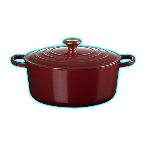 Le Creuset Singature Round Casserole 28cm Garnet Gold Knob