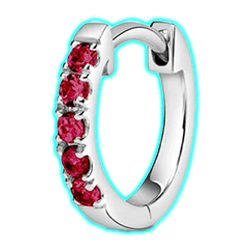 Ruby Huggie Hoop Earrings