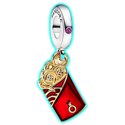 Pandora Two-tone Red Envelope Dangle Charm