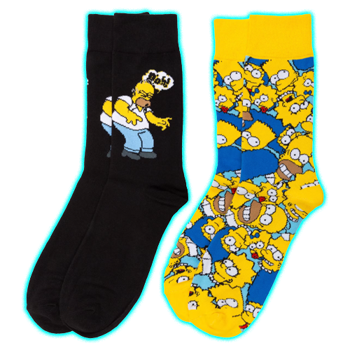 2 Pack The Simpsons License Socks