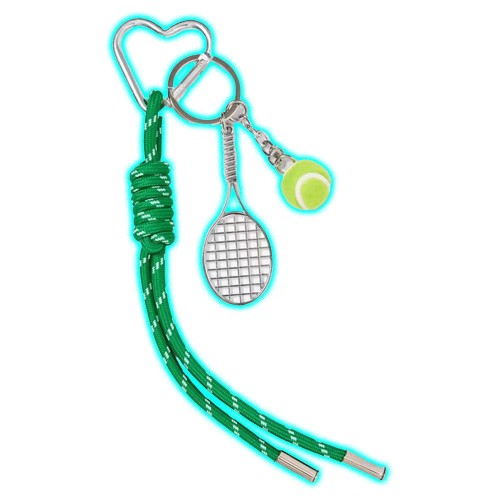 Tennis Theme Bag Charm Keyring