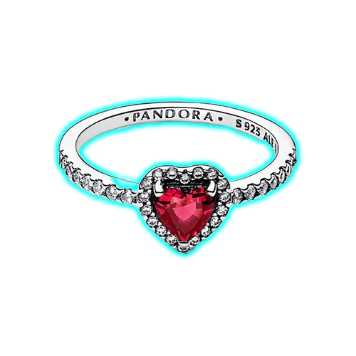 Pandora Elevated Red Heart Ring