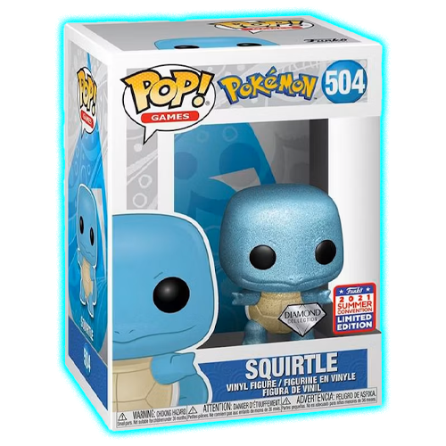 Funko Pop! Games Pokemon Squirtle Diamond Collection 2021 Summer Convention Exclusive Figure