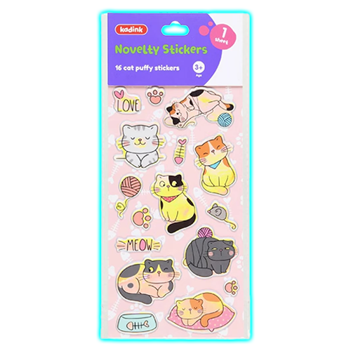Kadink Puffy Stickers 1 Sheet Cat