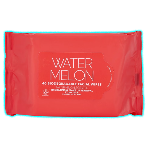 40 Pack Hydrating & Makeup Removal Facial Wipes - Watermelon