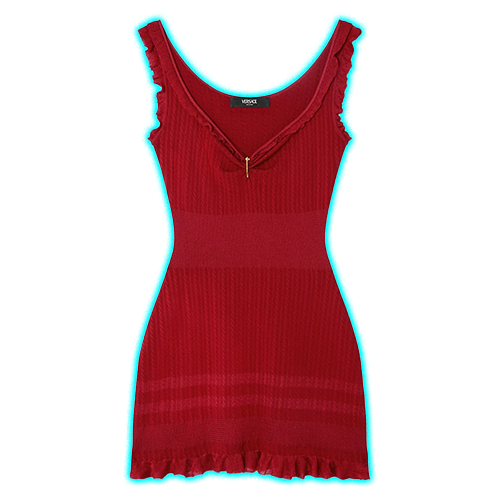 Versace Ruffled Ribbed Dress