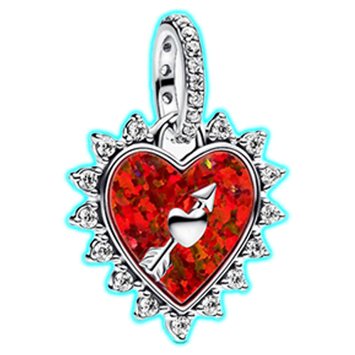 Pandora Spinnable Arrow Heart Dangle Charm