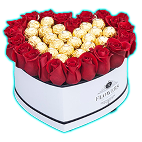 Fresh Roses with Chocolates