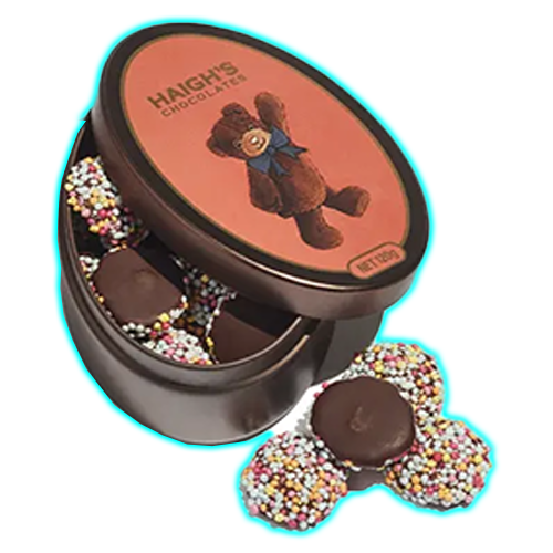 Haigh's Chocolates Dark Chocolate Speckles Teddy Gift Tin