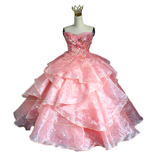 The pink Glinda bubble Gown