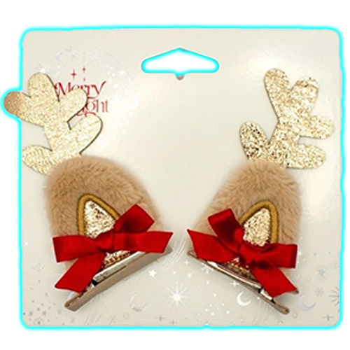 Wishes Christmas My Reindeer Ear Hair Clips in Multi