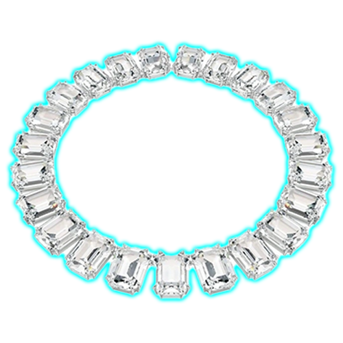 Swarovski Millenia Octagon Cut Rhodium Plated Tennis Necklace in White