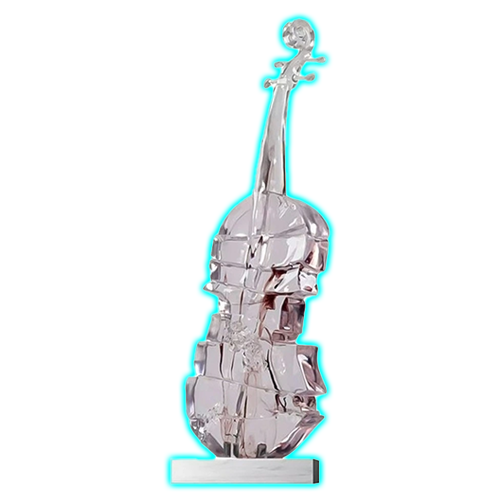 SOGA Crystal Violin Fiberglass Sculpture in Clear