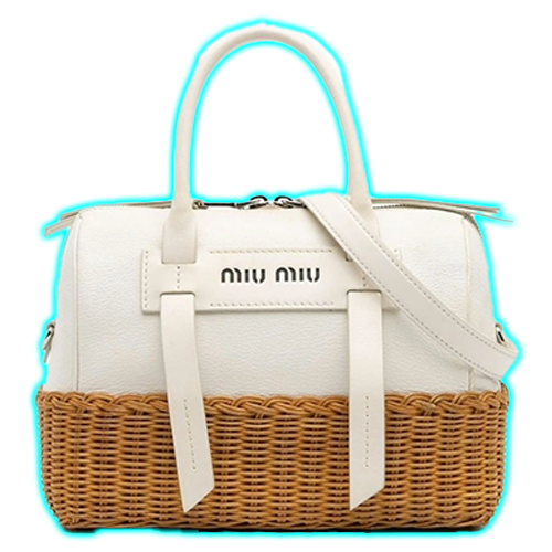 Miu Miu Woven Base Leather Handbag