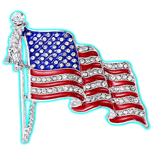 American Flag Brooch and Lapel Pin