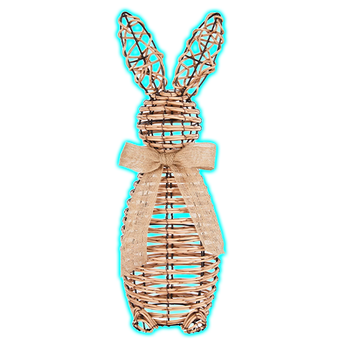 Large Faux Rattan Bunny