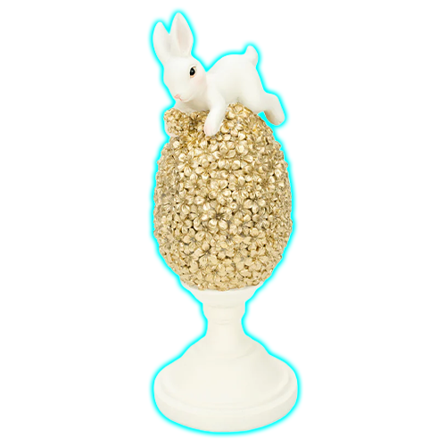 Bunny On Champagne Floral Egg